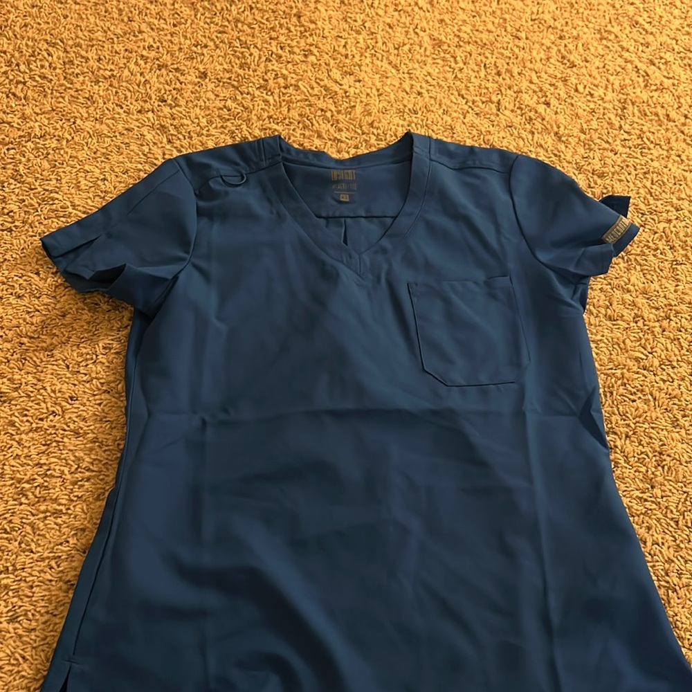 XS royal blue med couture scrub top